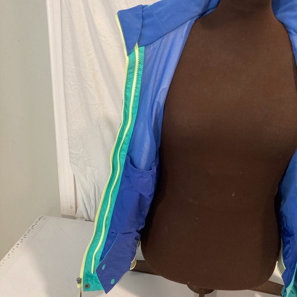 North Face Snowboarding Powder Snow Coat Women Size Medium Green/Blue EC. - Picture 15 of 16